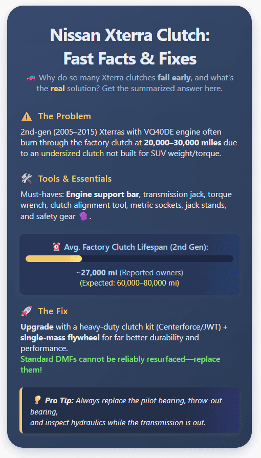 Nissan Xterra Clutch:
Fast Facts & Fixes